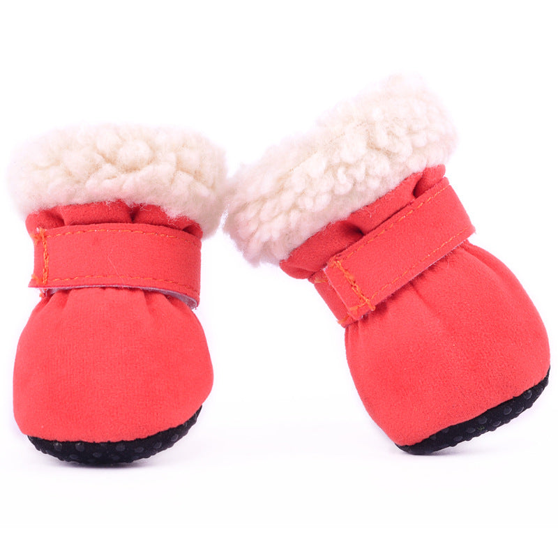 KFX-1383869 Waterproof Winter Dog Boots for Small Breeds - Anti-Slip, Warm, and Comfortable Footwear for Rain and Snow