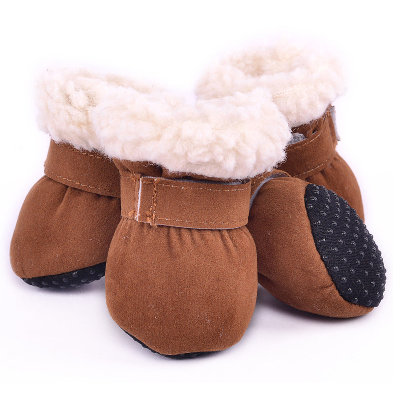 KFX-1383869 Waterproof Winter Dog Boots for Small Breeds - Anti-Slip, Warm, and Comfortable Footwear for Rain and Snow