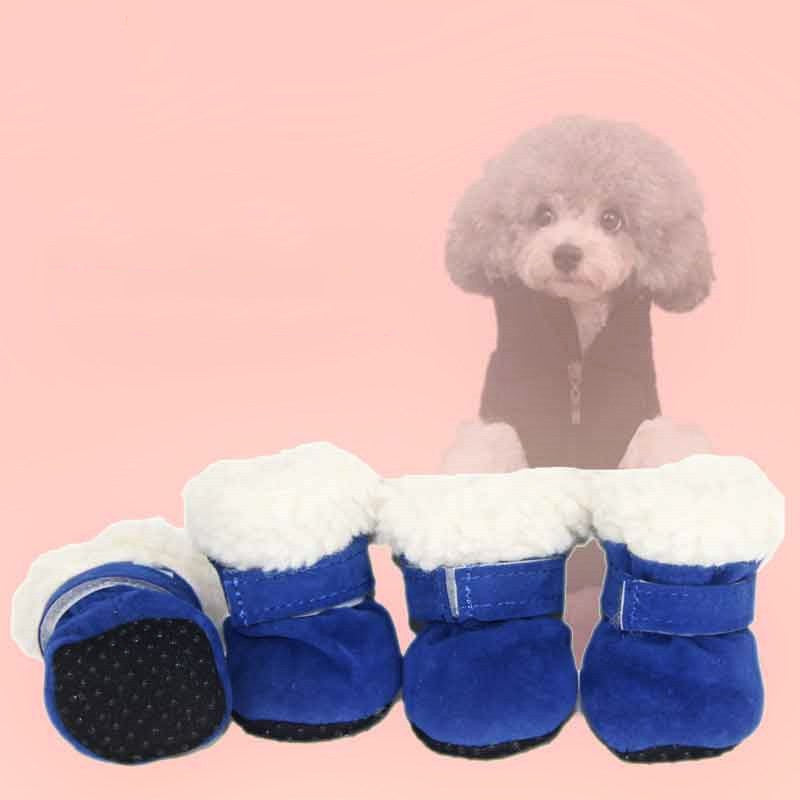 KFX-1383869 Waterproof Winter Dog Boots for Small Breeds - Anti-Slip, Warm, and Comfortable Footwear for Rain and Snow