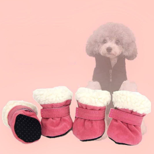 KFX-1383869 Waterproof Winter Dog Boots for Small Breeds - Anti-Slip, Warm, and Comfortable Footwear for Rain and Snow