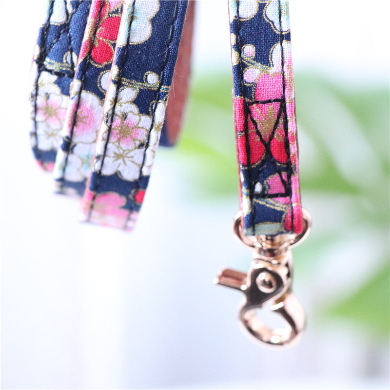 KFX-1386301 Japanese Style Cat Chest Strap and Traction Rope - Prevent Break Free, Leather, Multiple Colors Available