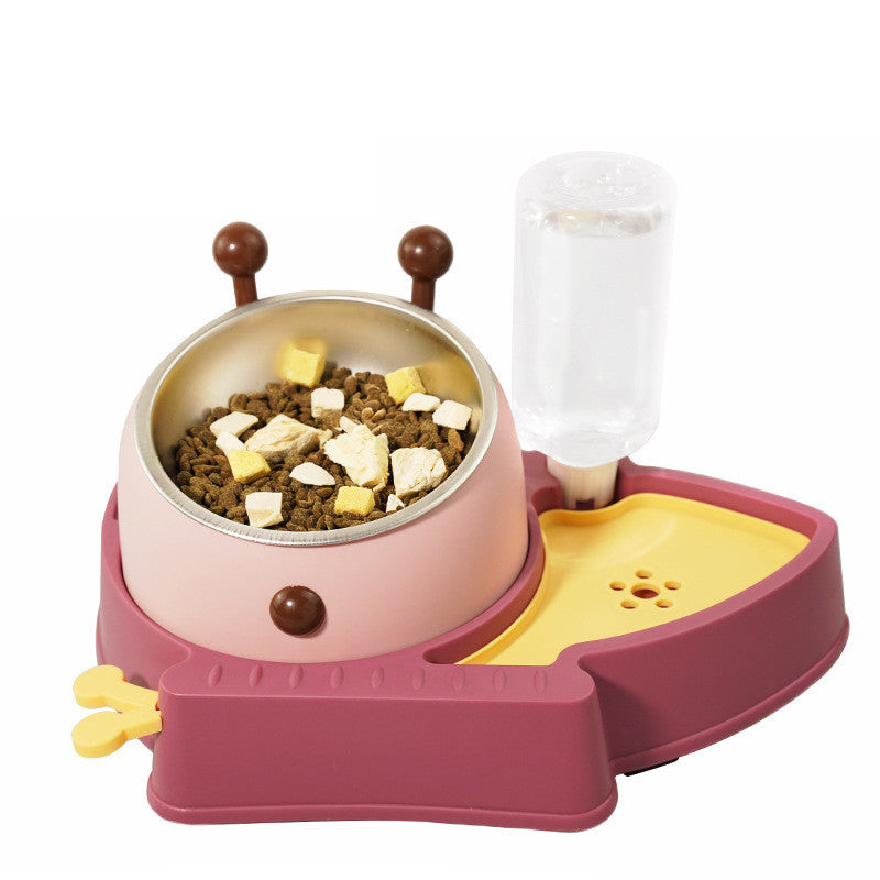 KFX-1387197 Automatic Anti-Overturn Large-Capacity Cat Rice Bowl - Medium and Large Sizes Available in Pink and Green