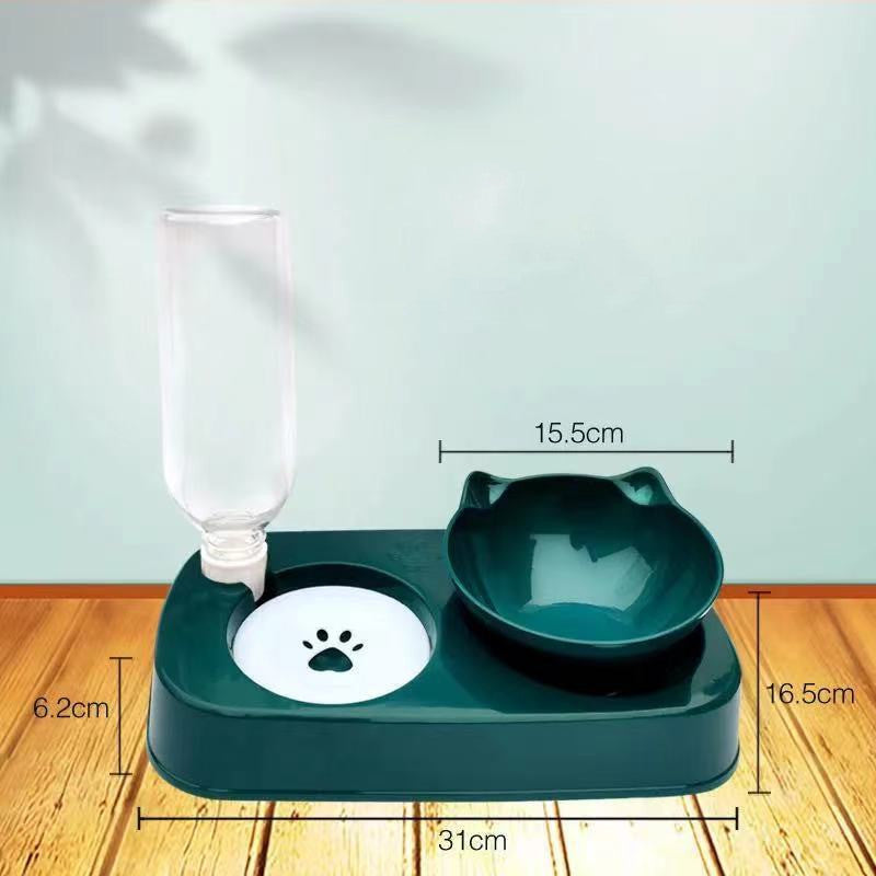 KFX-1387197 Automatic Anti-Overturn Large-Capacity Cat Rice Bowl - Medium and Large Sizes Available in Pink and Green