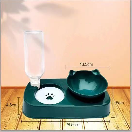 KFX-1387197 Automatic Anti-Overturn Large-Capacity Cat Rice Bowl - Medium and Large Sizes Available in Pink and Green