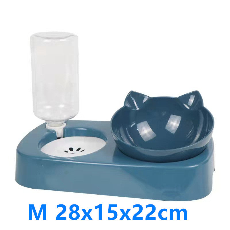 KFX-1387197 Automatic Anti-Overturn Large-Capacity Cat Rice Bowl - Medium and Large Sizes Available in Pink and Green