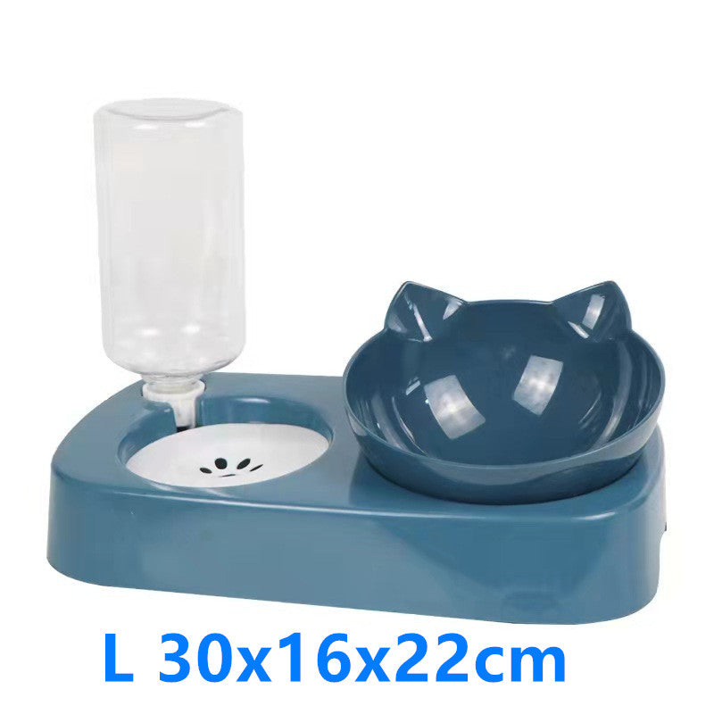 KFX-1387197 Automatic Anti-Overturn Large-Capacity Cat Rice Bowl - Medium and Large Sizes Available in Pink and Green