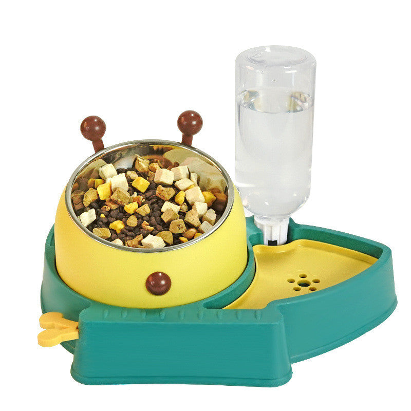 KFX-1387197 Automatic Anti-Overturn Large-Capacity Cat Rice Bowl - Medium and Large Sizes Available in Pink and Green