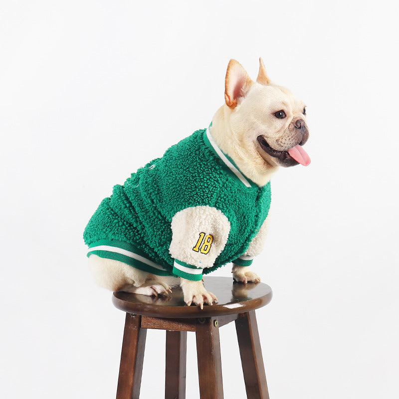 KFX-1387581 Thick Fleece-Lined Dog Clothing for Winter in Green - Sizes L to 4XL