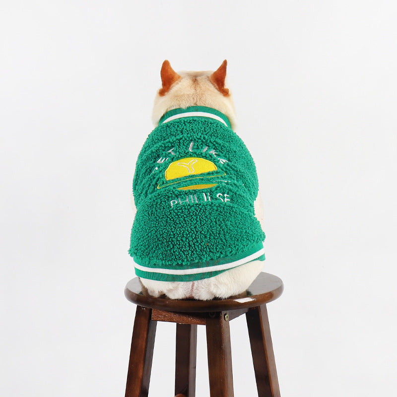 KFX-1387581 Thick Fleece-Lined Dog Clothing for Winter in Green - Sizes L to 4XL