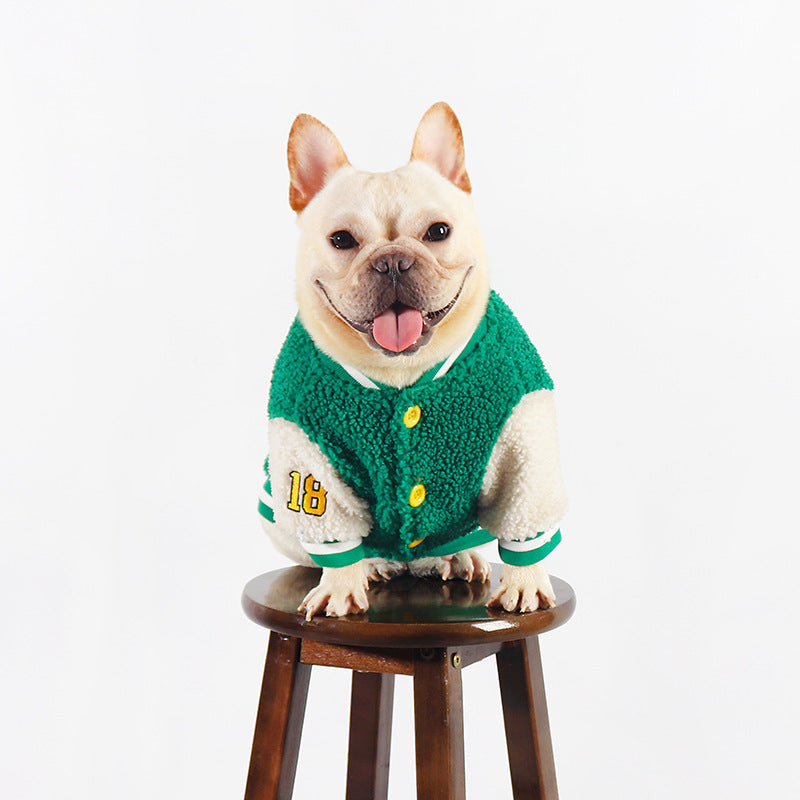 KFX-1387581 Thick Fleece-Lined Dog Clothing for Winter in Green - Sizes L to 4XL