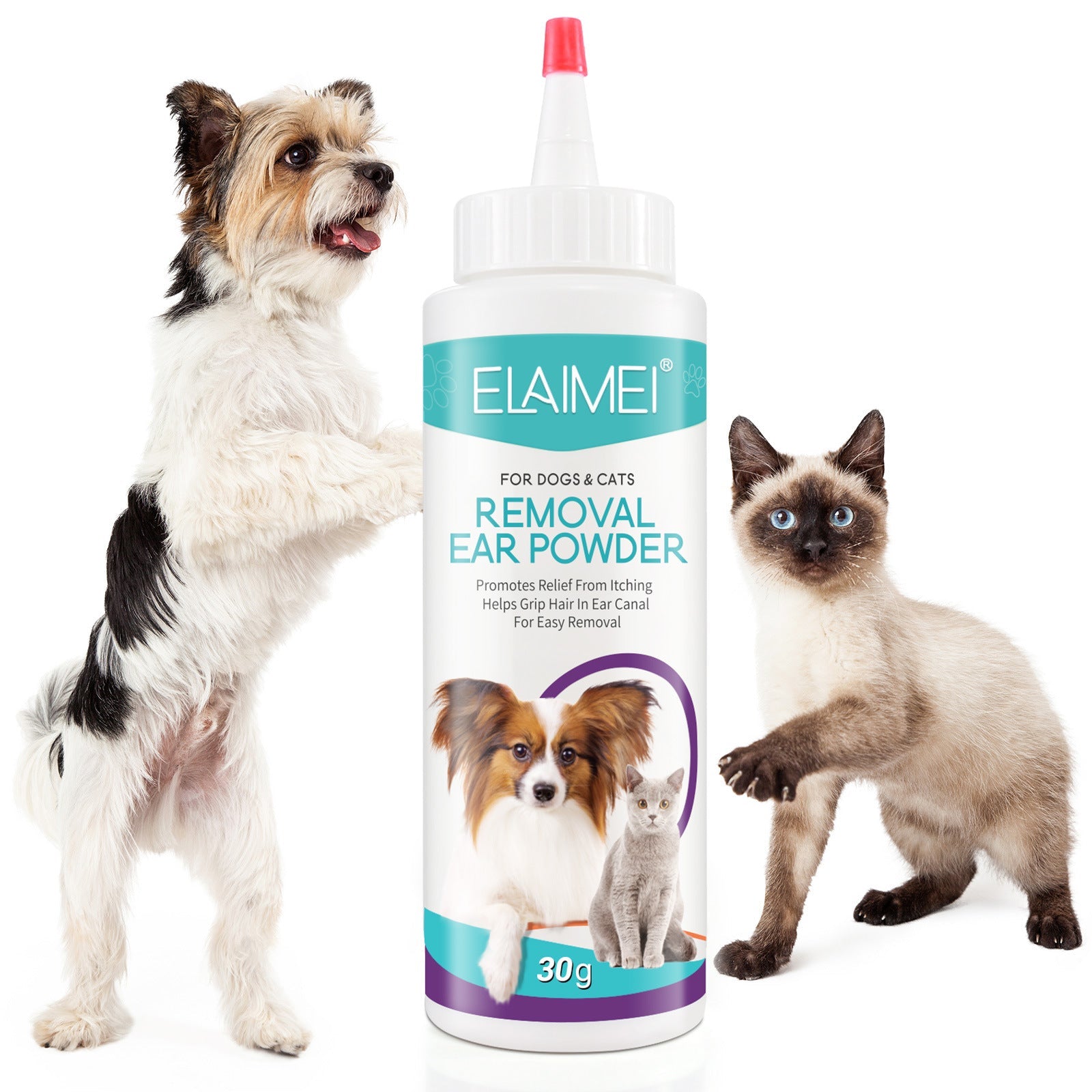 KFX-1388605 Ear Cleaning Powder for Cats and Dogs - Relieves Inflammation, Itching, and Ear Odor