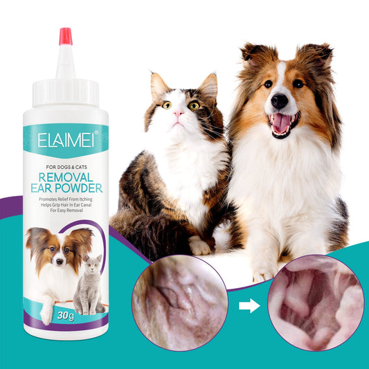 KFX-1388605 Ear Cleaning Powder for Cats and Dogs - Relieves Inflammation, Itching, and Ear Odor