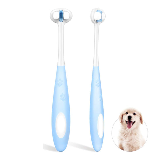 KFX-1390269 Ultra Soft Nano Bristles Dog Toothbrush - 3 Sided Design for Gentle Teeth Cleaning and Dental Care