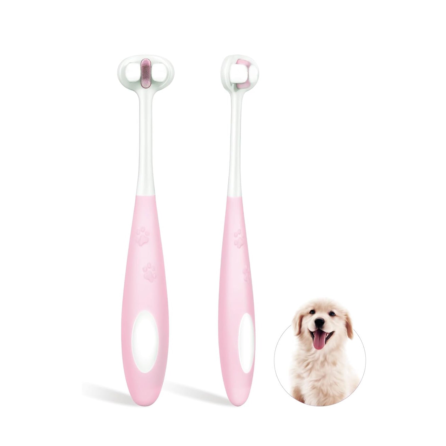 KFX-1390269 Ultra Soft Nano Bristles Dog Toothbrush - 3 Sided Design for Gentle Teeth Cleaning and Dental Care