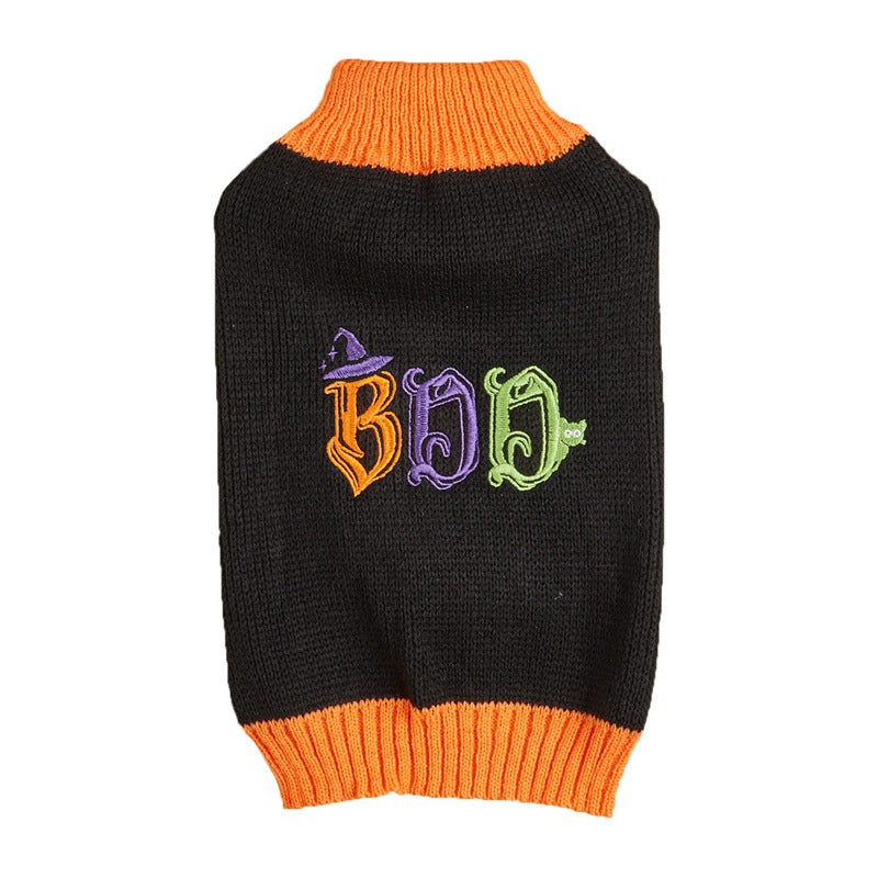 KFX-1390781 Thanksgiving Retro Plaid Pet Clothes with Black Turkey and BOO Design
