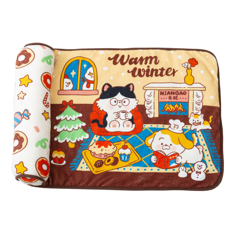 KFX-1392829 Cozy Cat Deep Sleep Nest for Autumn and Winter, Soft Cloth Pet Kennel, Warm Nesting Pad 60x80cm