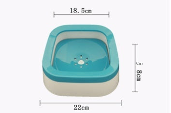 KFX-1392957 Mouth Wet-proof Cat Water Bowl - Durable Pet Drinking Dispenser in Pink, Blue, and Gray