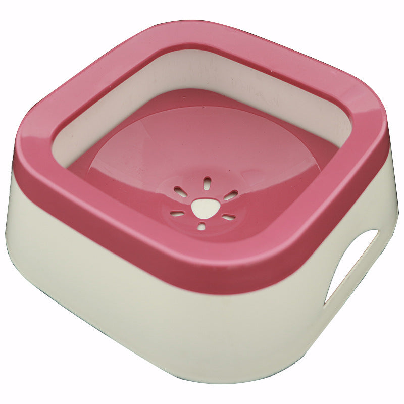KFX-1392957 Mouth Wet-proof Cat Water Bowl - Durable Pet Drinking Dispenser in Pink, Blue, and Gray