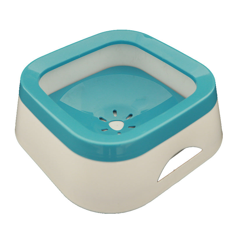KFX-1392957 Mouth Wet-proof Cat Water Bowl - Durable Pet Drinking Dispenser in Pink, Blue, and Gray