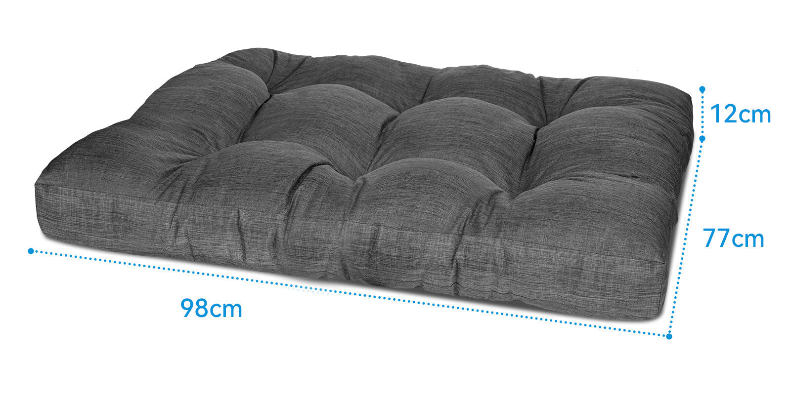 KFX-1394621 Thick and Warm Kennel Bed for Large Dogs - Winter-Ready Pet Nest in Gray, 98x77x12cm