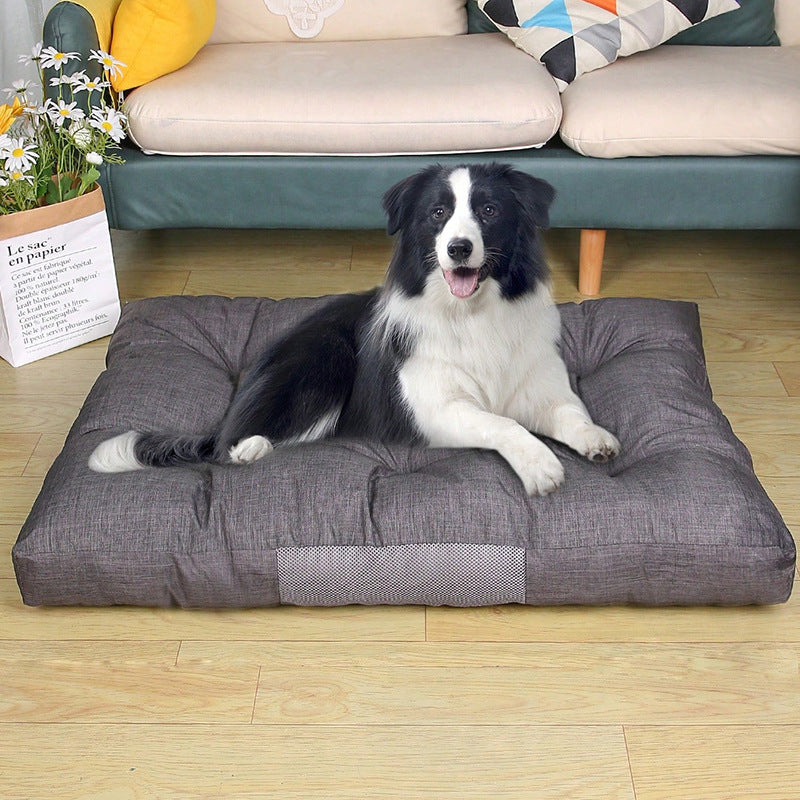 KFX-1394621 Thick and Warm Kennel Bed for Large Dogs - Winter-Ready Pet Nest in Gray, 98x77x12cm