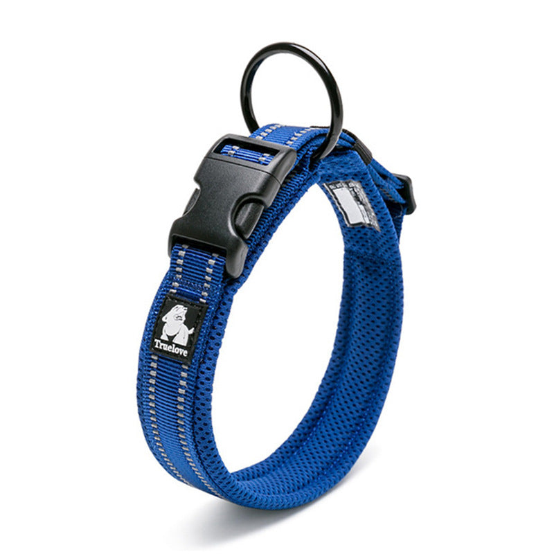 KFX-1394749 Breathable Mesh Pet Collar with Reflective Nylon - Various Colors and Sizes