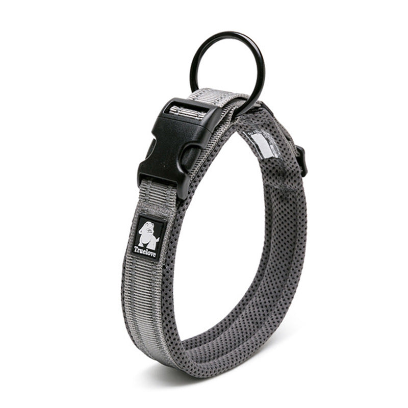KFX-1394749 Breathable Mesh Pet Collar with Reflective Nylon - Various Colors and Sizes