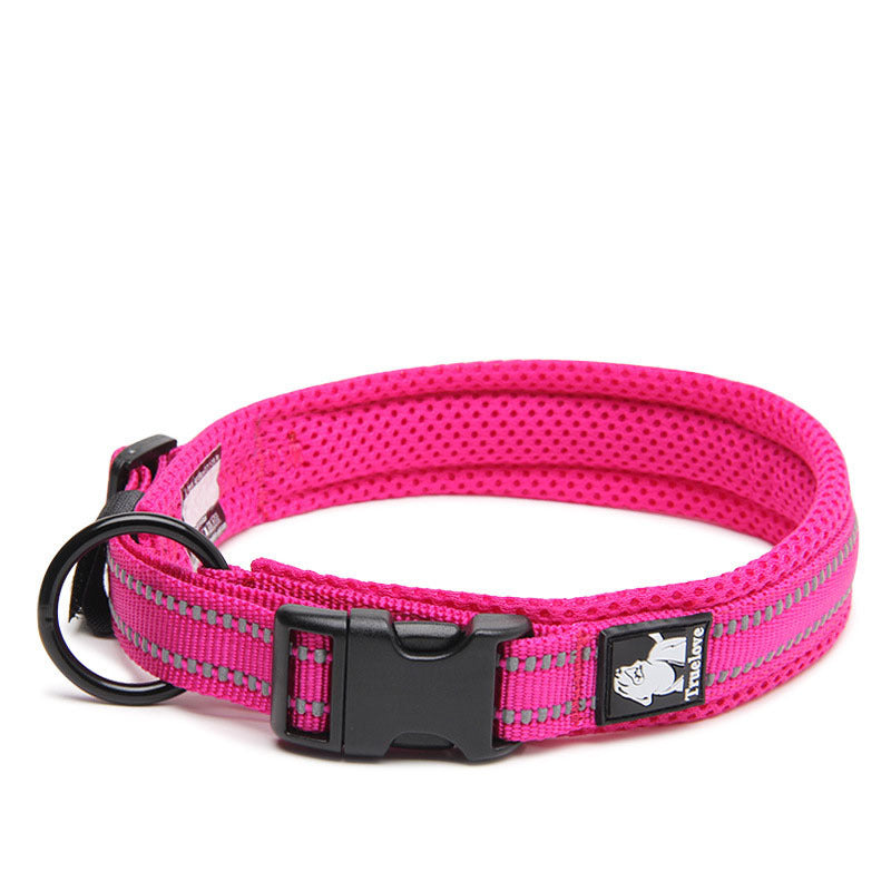 KFX-1394749 Breathable Mesh Pet Collar with Reflective Nylon - Various Colors and Sizes