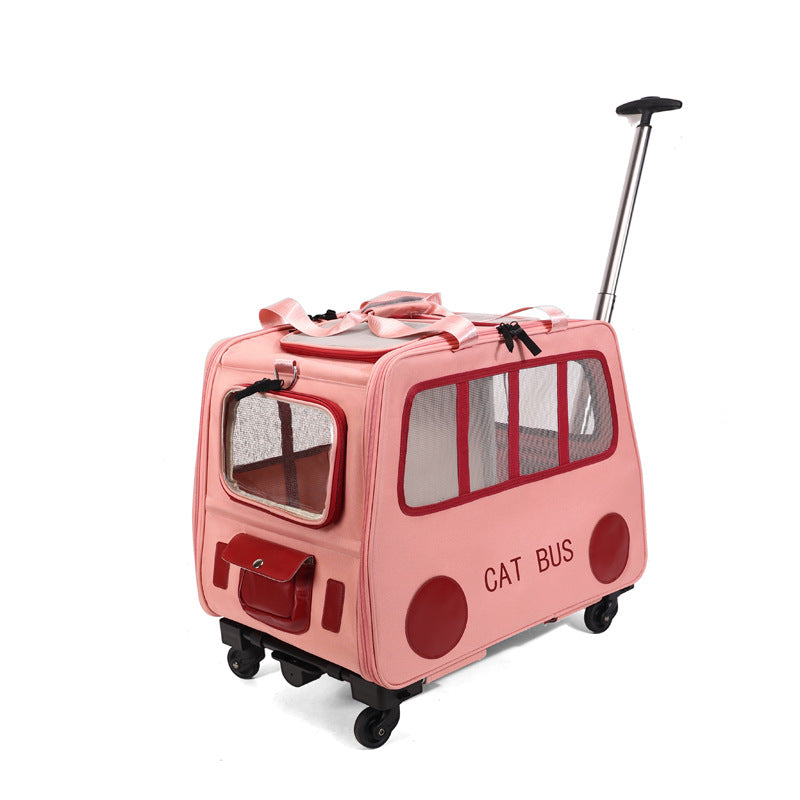 KFX-1395005 Foldable Portable Pet Trolley for Comfortably Transporting Up to Two Cats