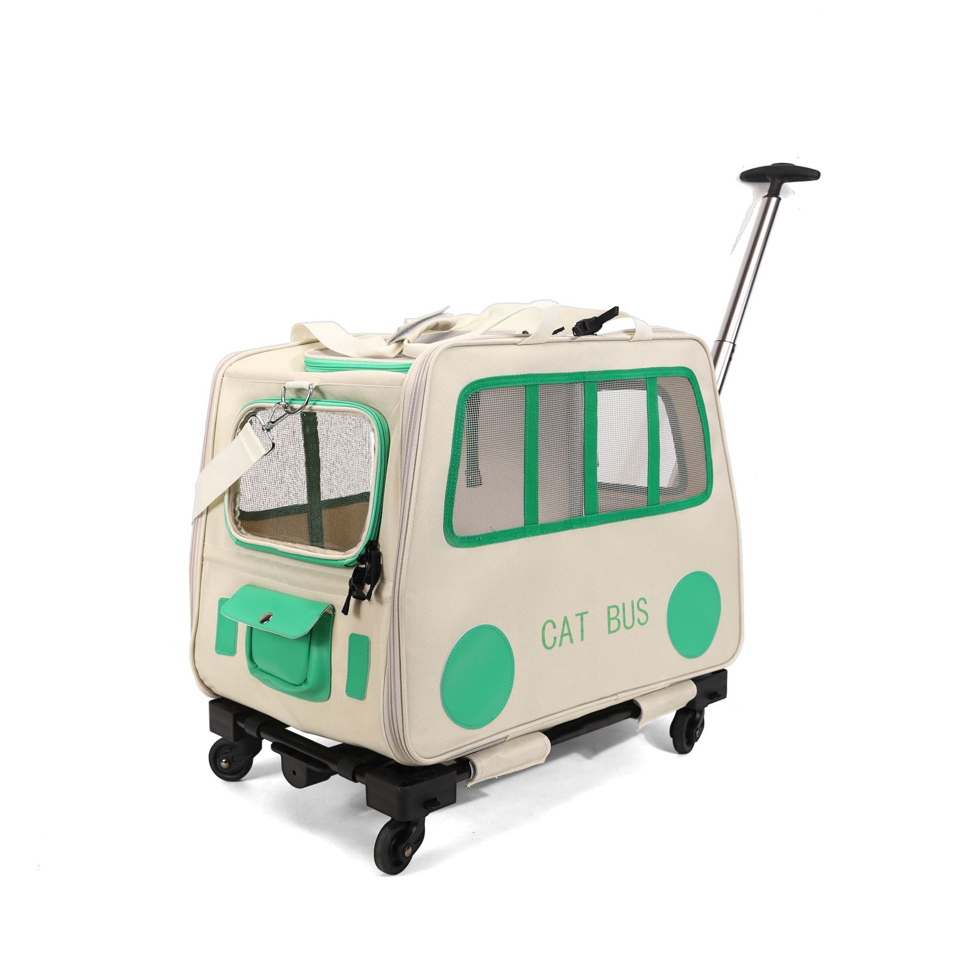 KFX-1395005 Foldable Portable Pet Trolley for Comfortably Transporting Up to Two Cats