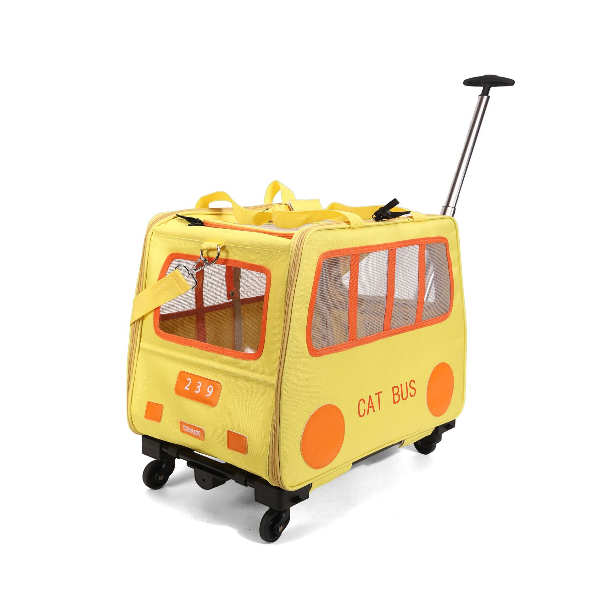 KFX-1395005 Foldable Portable Pet Trolley for Comfortably Transporting Up to Two Cats