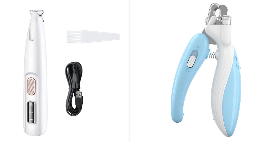 KFX-1396541 LED Dog Paw Trimmer with Widened Blade and Waterproof Design, Cordless Grooming Clippers with LED Display