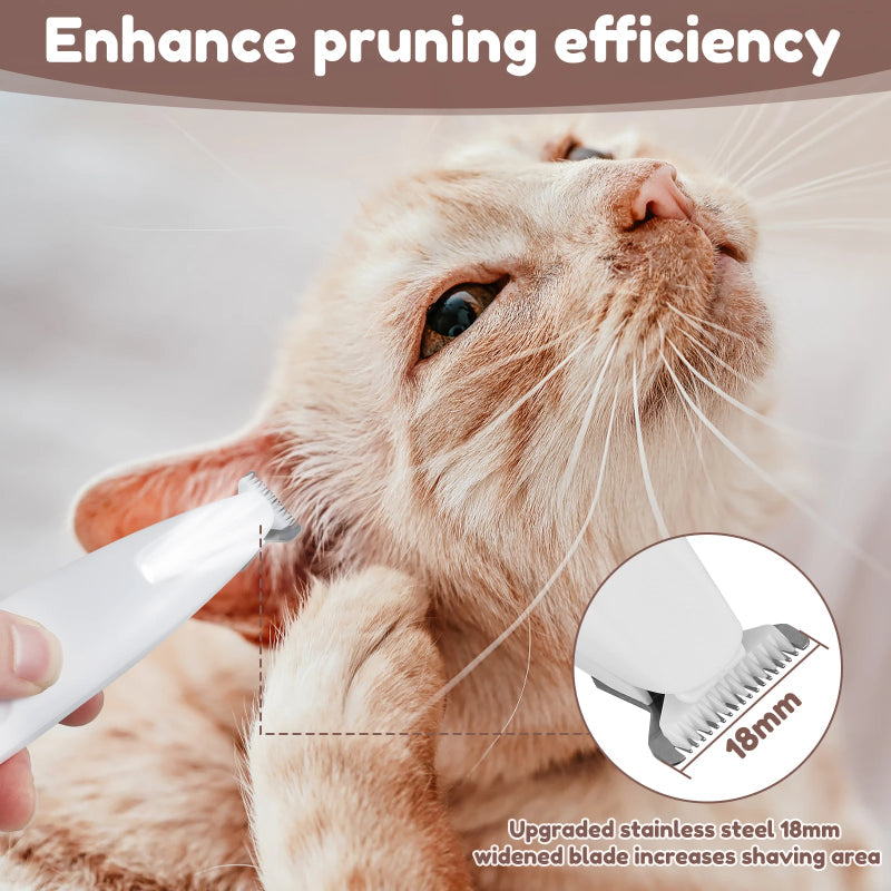 KFX-1396541 LED Dog Paw Trimmer with Widened Blade and Waterproof Design, Cordless Grooming Clippers with LED Display