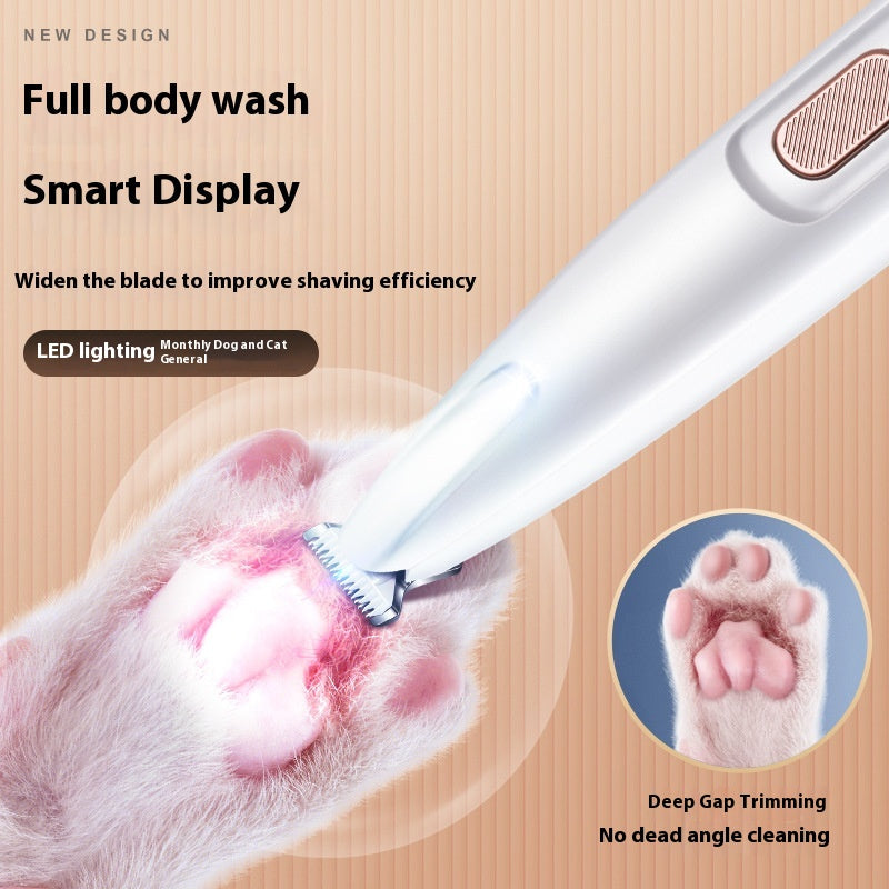 KFX-1396541 LED Dog Paw Trimmer with Widened Blade and Waterproof Design, Cordless Grooming Clippers with LED Display