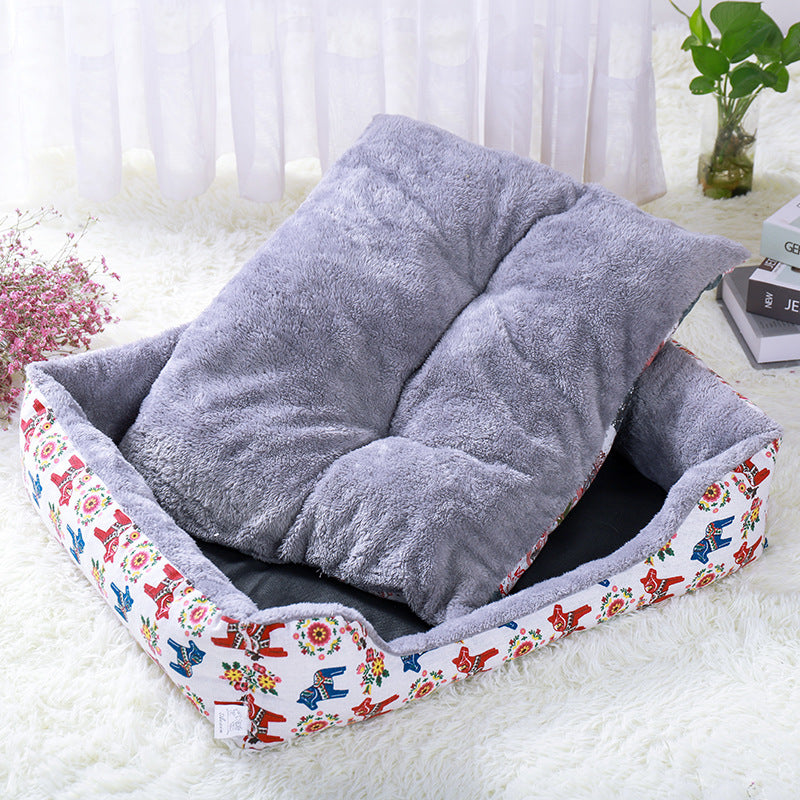 KFX-1396797 Cozy Plush Pet Bed for Small to Medium Dogs and Cats, Waterproof and Non-Slip, Multiple Sizes Available