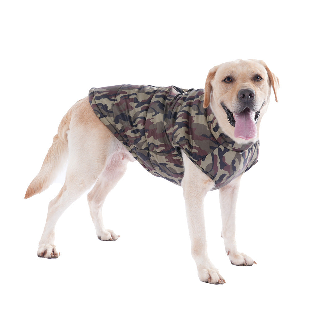 KFX-1397181 Winter Thickened Dog Camouflage Clothing in Black, Gray, Green, and Navy - Sizes 5XL, 6XL, 7XL