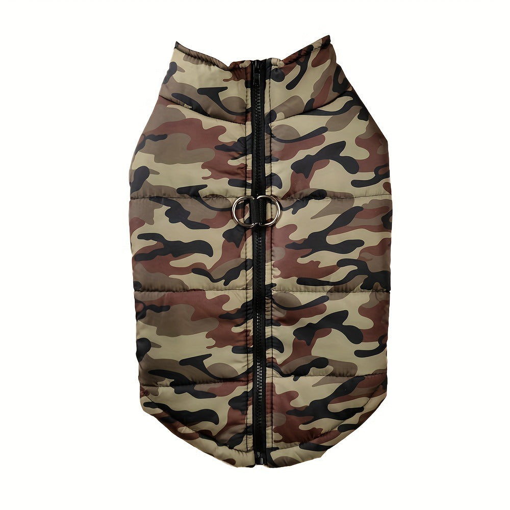 KFX-1397181 Winter Thickened Dog Camouflage Clothing in Black, Gray, Green, and Navy - Sizes 5XL, 6XL, 7XL