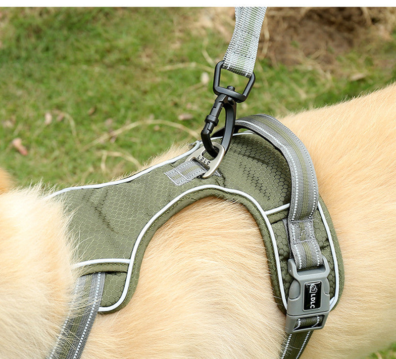 KFX-1398333 Elastic Retractable Dog Leash - Fluorescent Yellow/Army Green, Nylon Alloy, 1.45m Length, 240-280KG Pull Strength
