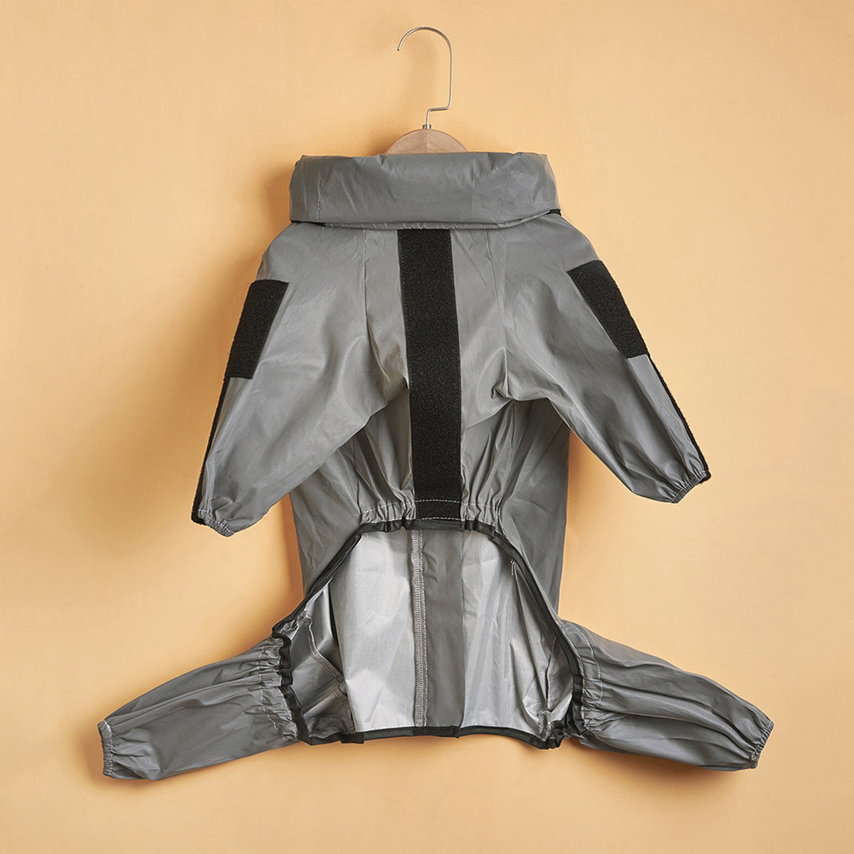 KFX-1400893 Large Dog Summer Sunscreen Stormsuit in Silver Gray - Casual Polyester Fabric