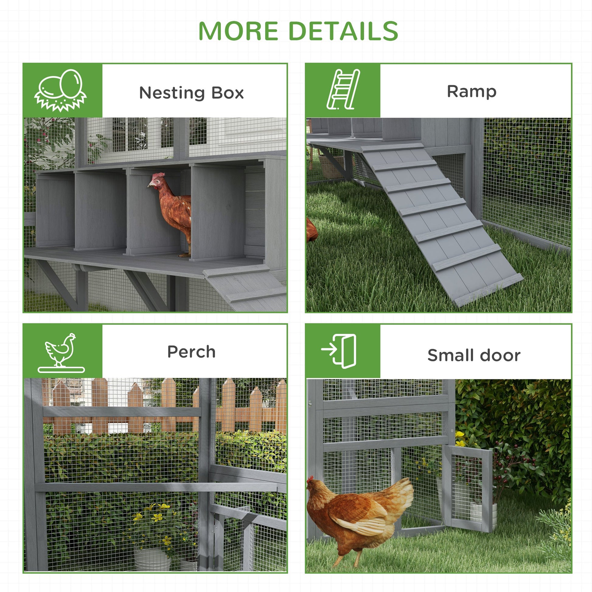 KFX-1402173 Large 9' x 6' x 6' Chicken Coop with Nesting Boxes, Water-Resistant and UV-Proof Cover for 8-12 Chickens