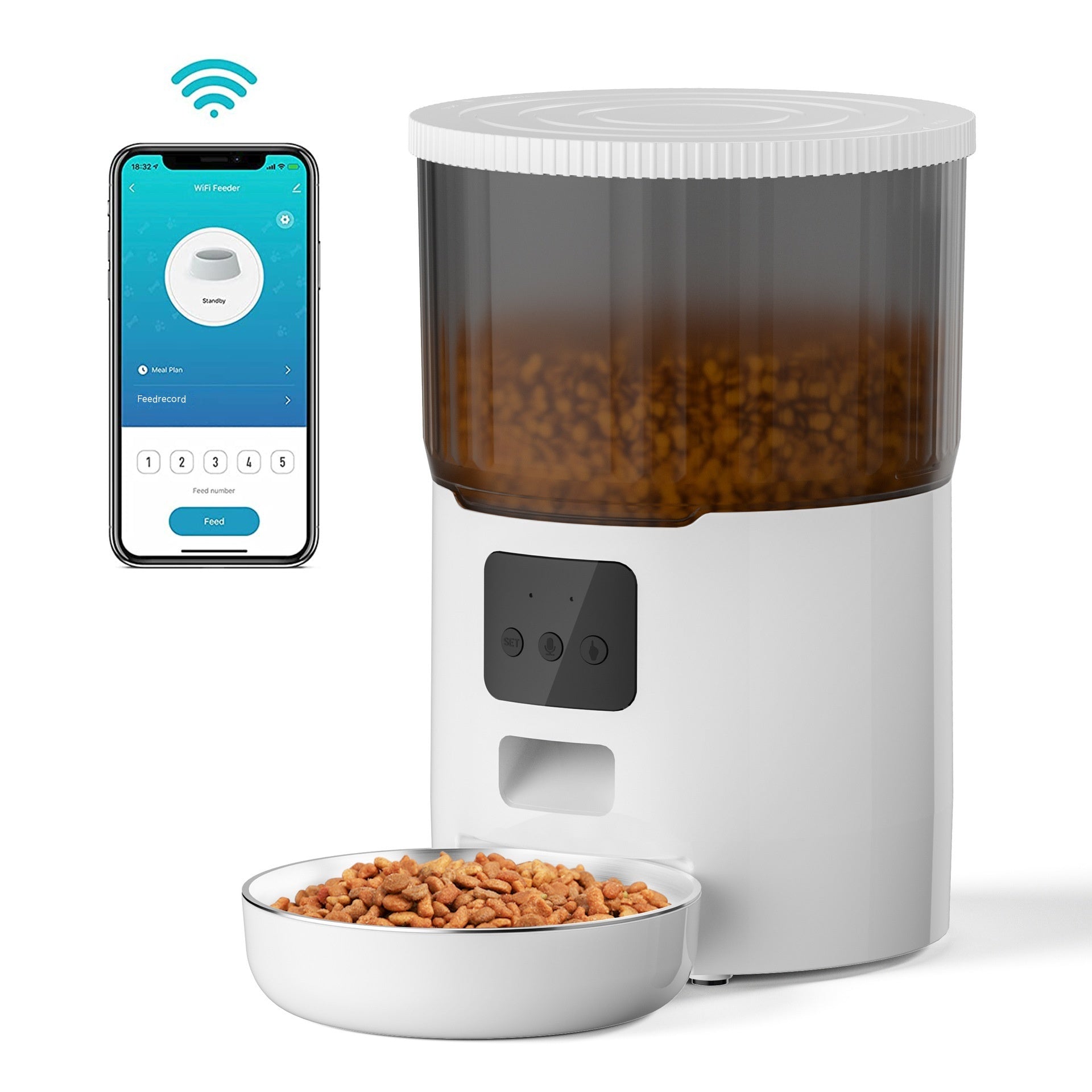 KFX-1402301 Automatic Pet Feeder for Dogs and Cats - 4L Capacity with USB and Adapter Options