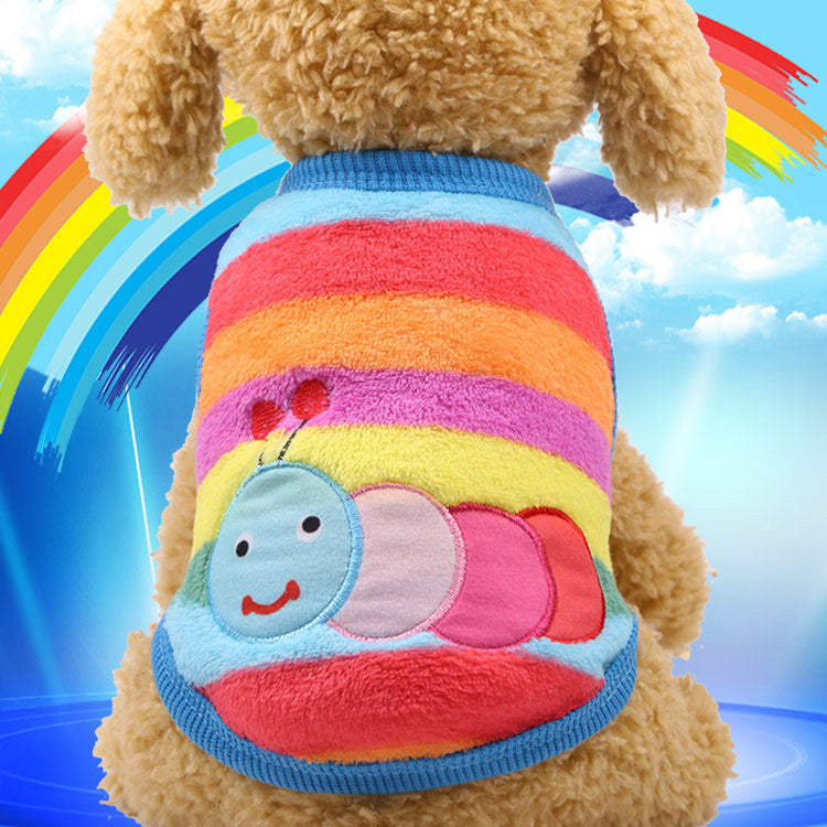 KFX-1404861 Warm Cartoon Flannel Dog Vest for Pets - Multiple Fun Designs Available