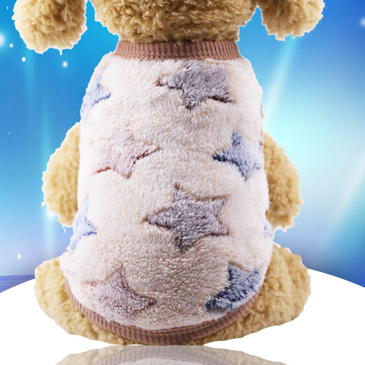 KFX-1404861 Warm Cartoon Flannel Dog Vest for Pets - Multiple Fun Designs Available