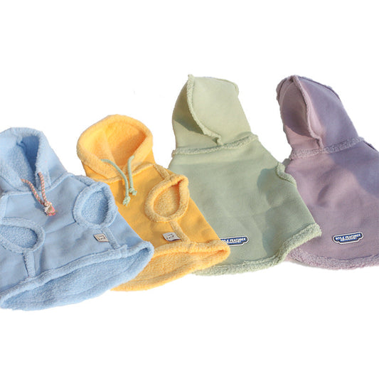 KFX-1409341 Pet Fleece Hooded Sweater for Autumn and Winter, Thickened Fabric, Available in Multiple Colors and Sizes