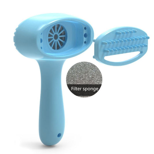 KFX-1409853 Pet Hair Removal Comb - Plastic Grooming Brush in Blue and Pink for Easy Cat Hair Cleanup