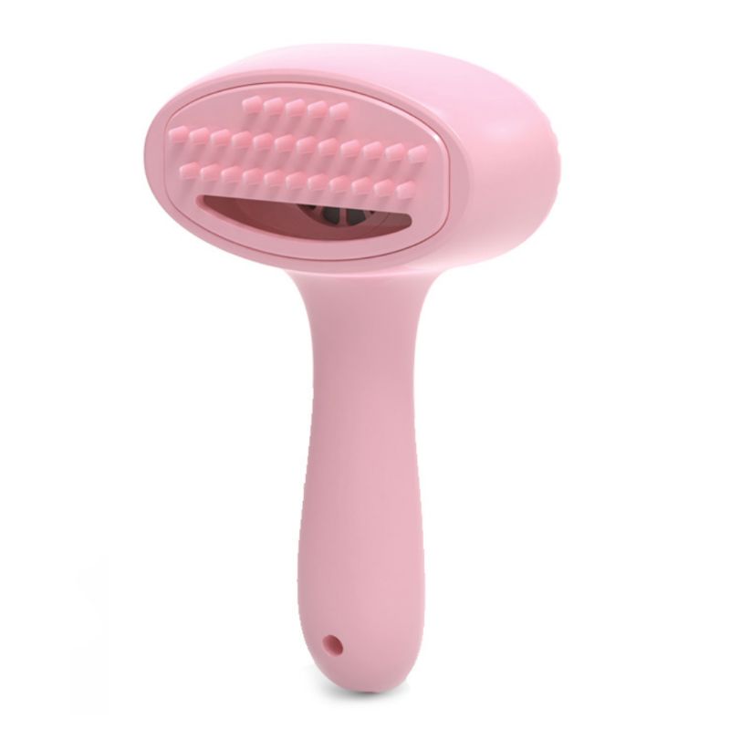 KFX-1409853 Pet Hair Removal Comb - Plastic Grooming Brush in Blue and Pink for Easy Cat Hair Cleanup