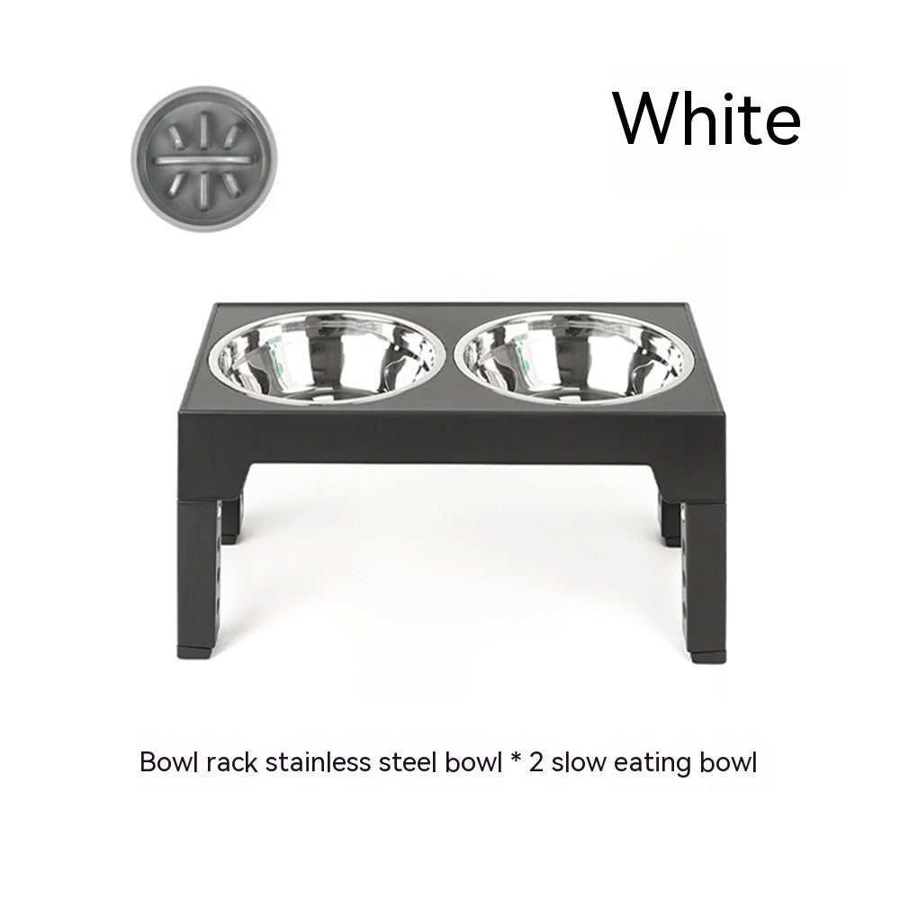 KFX-1410237 Adjustable Slow Feeding Bowl Rack with Stainless Steel Dog Bowls for Neck Protection