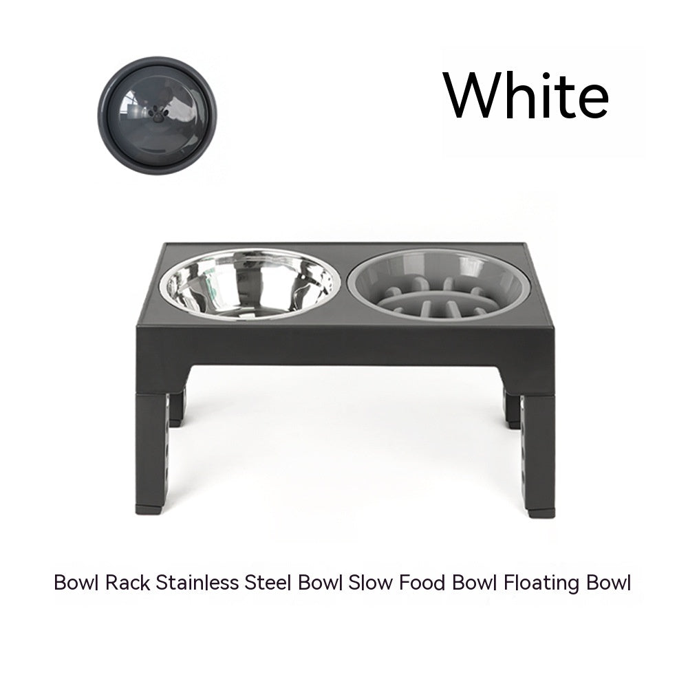 KFX-1410237 Adjustable Slow Feeding Bowl Rack with Stainless Steel Dog Bowls for Neck Protection