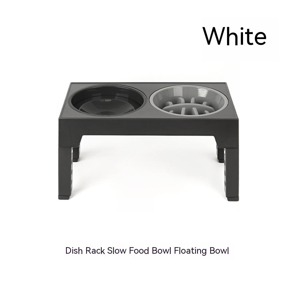 KFX-1410237 Adjustable Slow Feeding Bowl Rack with Stainless Steel Dog Bowls for Neck Protection