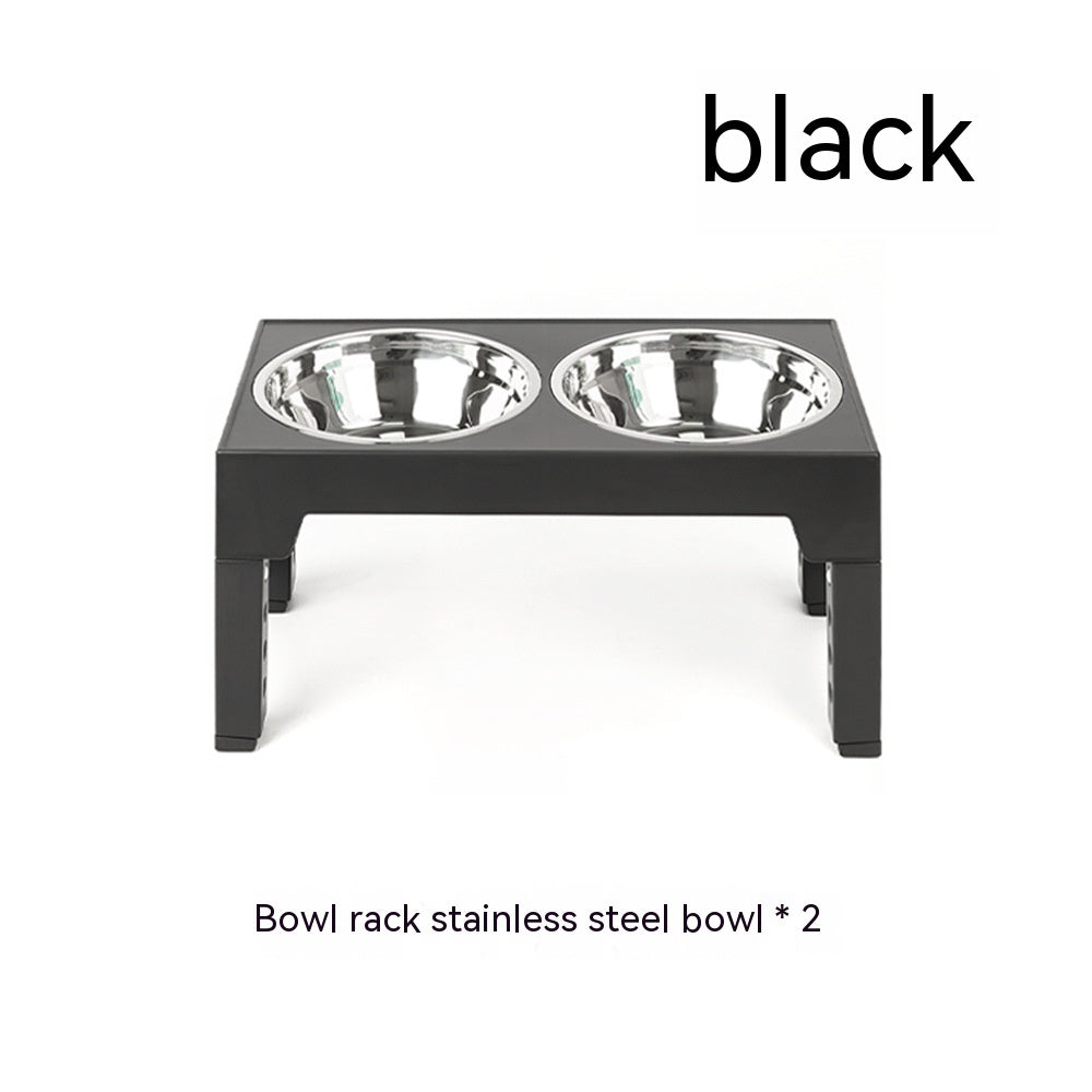 KFX-1410237 Adjustable Slow Feeding Bowl Rack with Stainless Steel Dog Bowls for Neck Protection